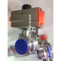 Sanitary Clamped Butterfly Valve with Horizontally Pneumatic Actuator